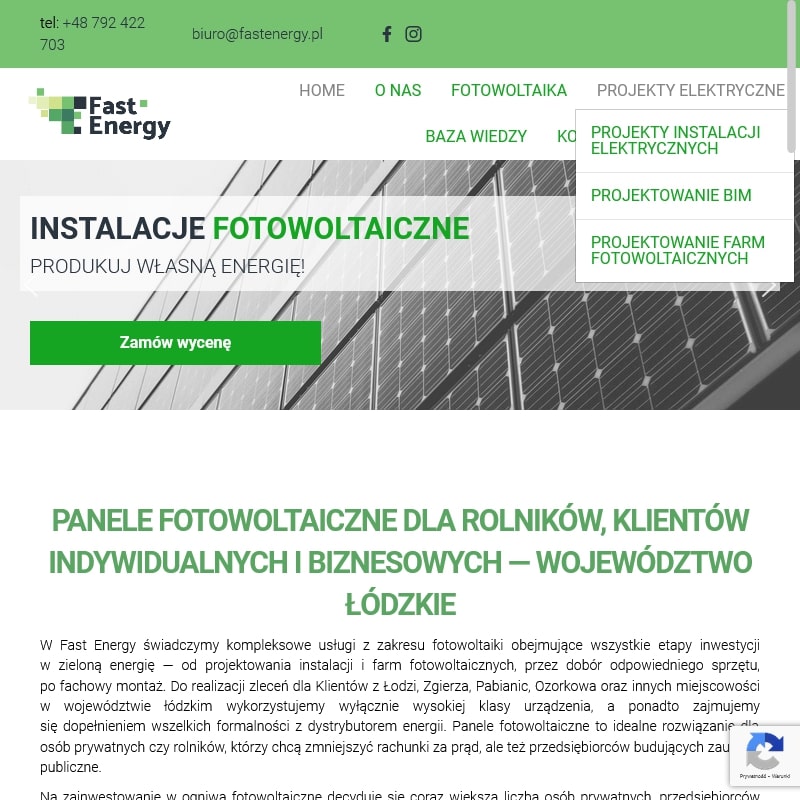 Panele fotowoltaiczne w gospodarstwie rolnym w Zgierzu